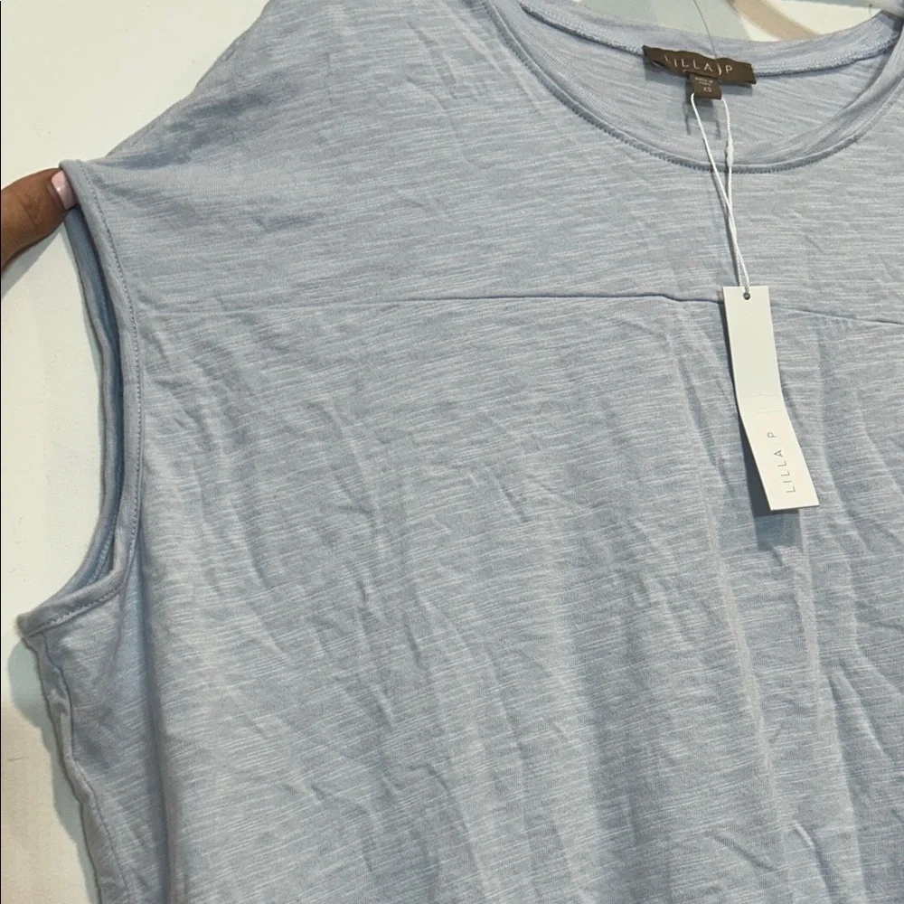 Lilla P women’s XS casual sleeveless slouchy Blue T-shirt cotton modal new w tag